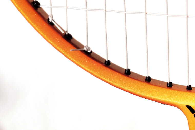 Besaitung Badmintonschläger Detailansicht Details