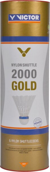 Victor Nylon Shuttle 2000 Gold 6er Dose weiss-gruen