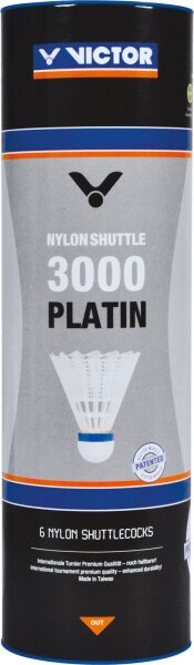 Victor Nylon Shuttle 3000 Platin 6er Dose weiss-rot